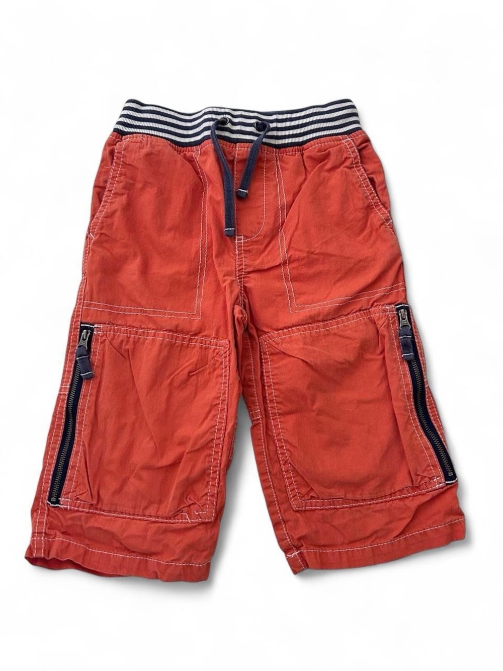 Boys size 7 Mini Boden orange techno shorts